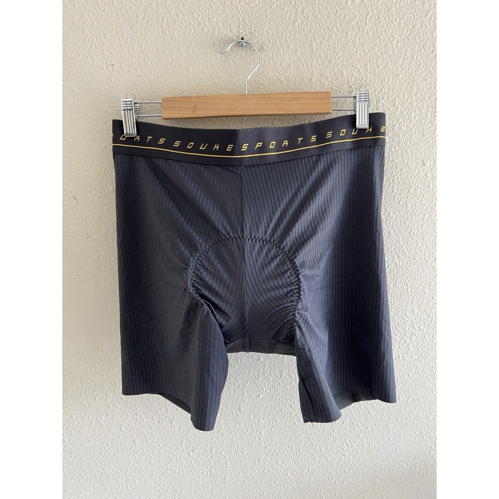 New Souke Sports Mens 2XL Dark Gray 4D Padded Cycling Shorts Bike PS6021